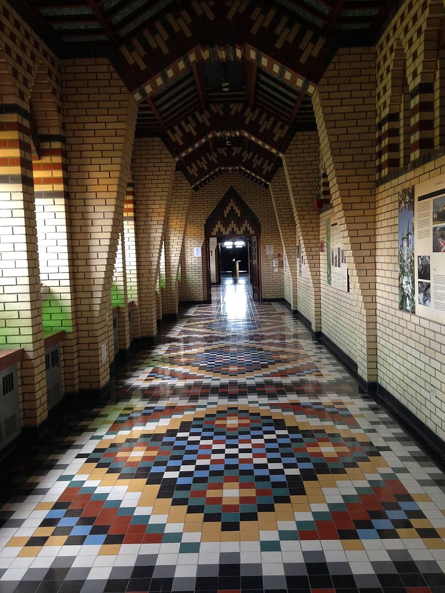 architecture, cloister, monastery, indoors, flooring, built structure HD wallpaper