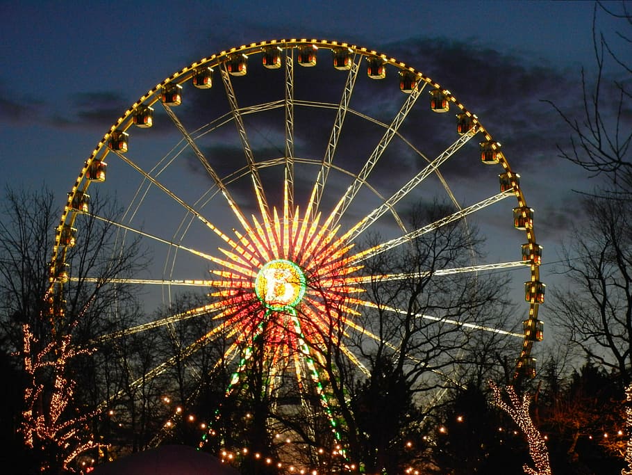 Free Download HD Wallpaper Yellow And Red Ferris Wheel Carousel