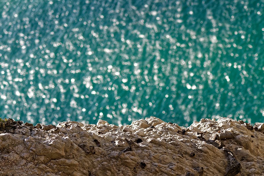 beachy head, stone, england, rock, nature, water, sea, rock - object, HD wallpaper