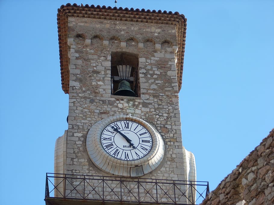 Cannes, French Riviera, Watch, clock, time, clock tower, building exterior, HD wallpaper