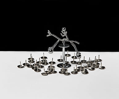 thumbtacks, rider, chrome, statuette, abstract, souvenir, scratchy HD wallpaper