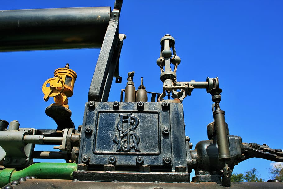 steam engine, black, strong, mobile, power, agriculture, equipment HD wallpaper