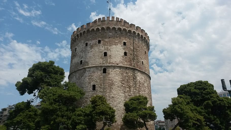 thessaloniki, greece, tower, architecture, built structure, HD wallpaper
