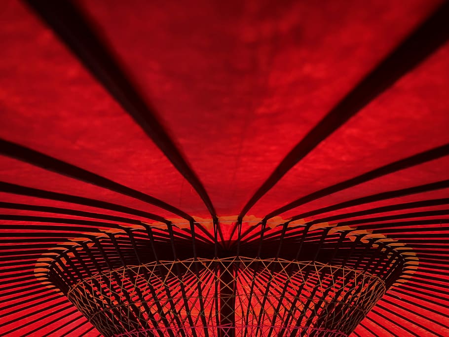Umbrella, untitled, red, abstract, pattern, design, no people HD wallpaper
