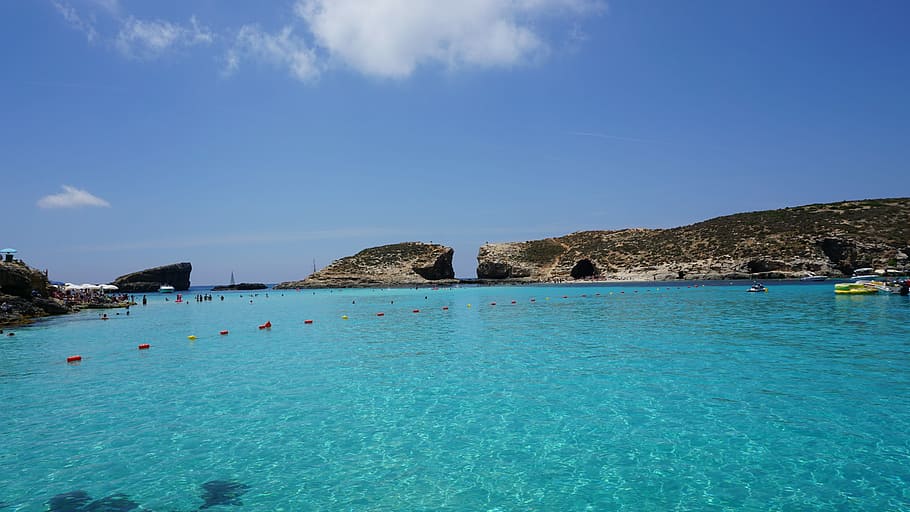 Blue Lagoon, Comino, Island, Malta, comino island, sea, water, HD wallpaper