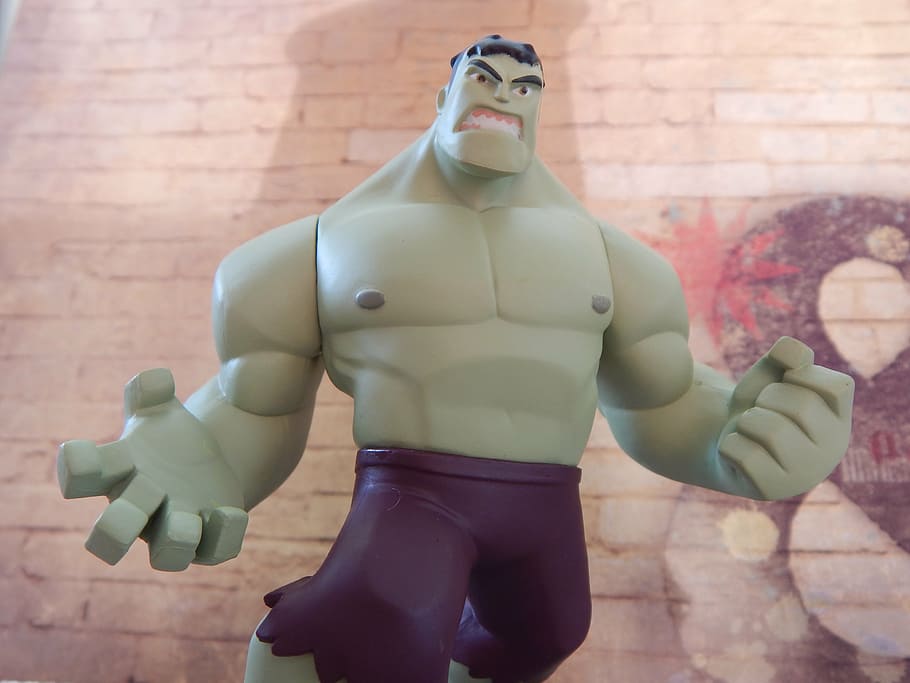 cartoon character action figure, hulk, superhero, angry, strong HD wallpaper