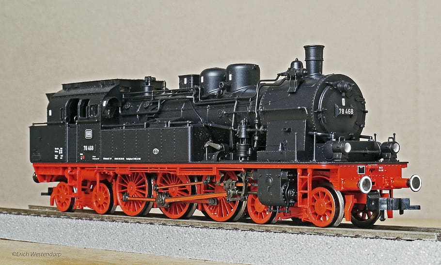 steam locomotive, model, h0, 1 87, br78, br 78, t18, prussian, HD wallpaper