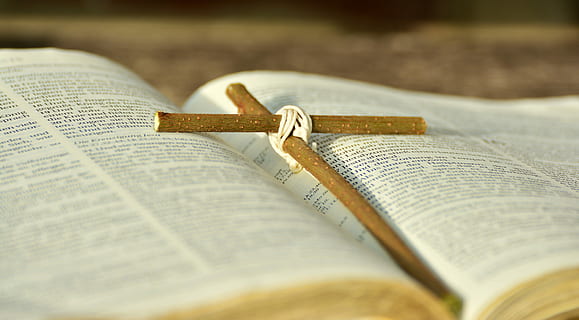 brown cross on opened book, Bible, Easter, Good Friday, easter story HD wallpaper