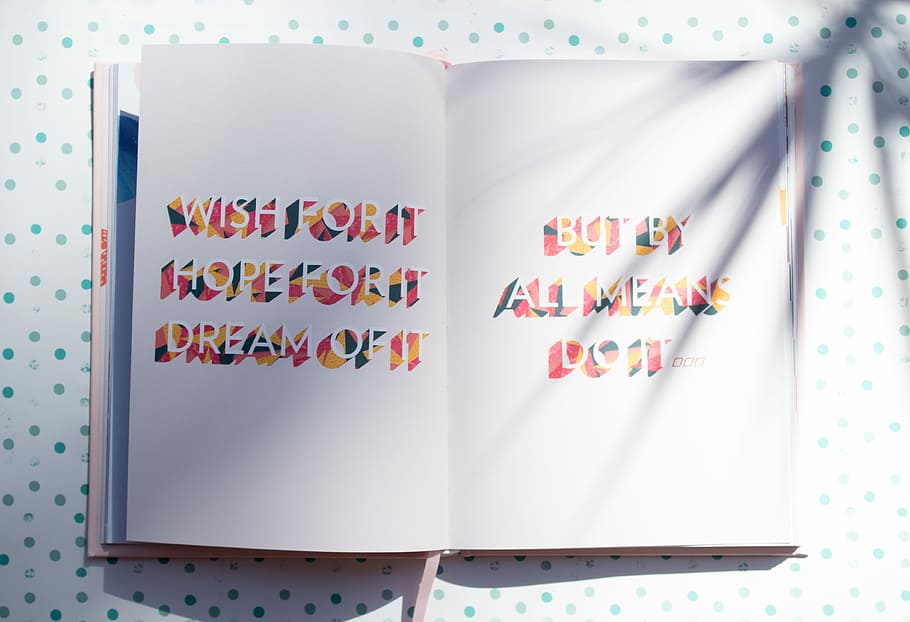 white book with text, white book page, flatlay, work, pastel HD wallpaper