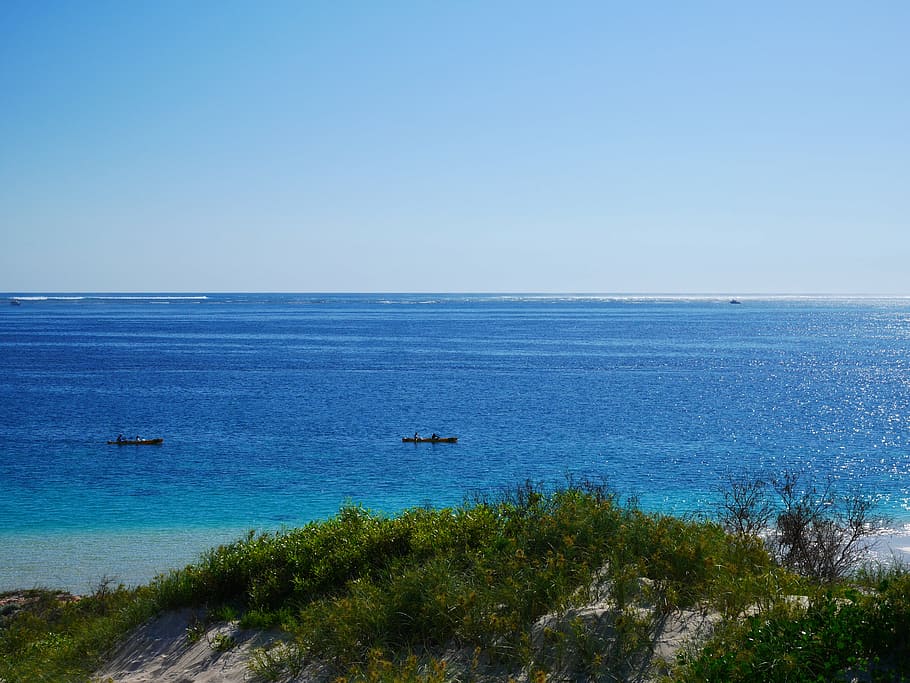 beach, ocean, blue, sea, water, coast, sand, sky, nature, tropical HD wallpaper