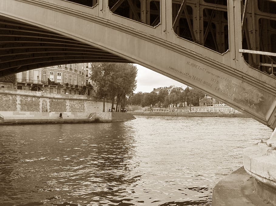 river, la seine, bridge, architecture, landmark, city, urban, HD wallpaper