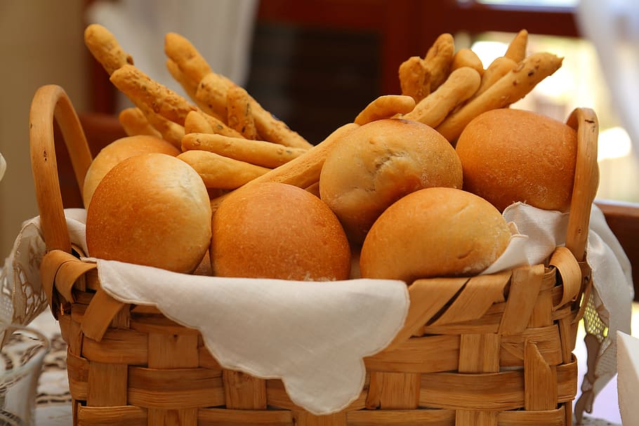 Bread, Basket, Sandwiches, Breadsticks, baker, food and drink HD wallpaper