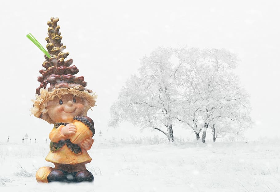 imp, snow, landscape, wintry, white, decoration, time of year HD wallpaper