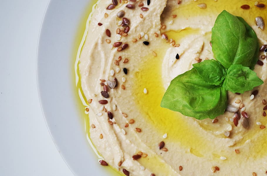 cream with sesame seed, hummus, meal, chickpeas, paste, seeds HD wallpaper