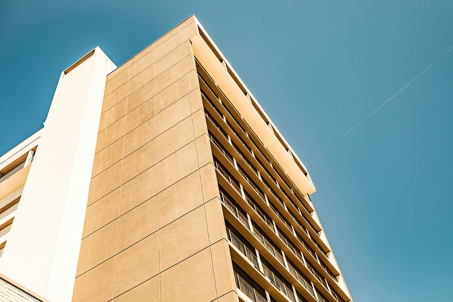 low angle photography of highrise building, bottom view, architecture HD wallpaper