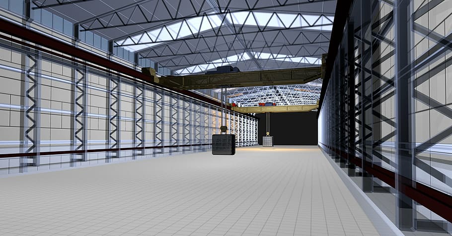 closeup photo of hanging boxes, portal crane, animation, 3d model HD wallpaper