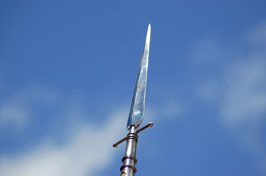 sky, lance, banner, tip, sharp, blue, no people, nature, copy space HD wallpaper
