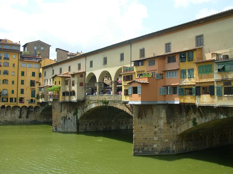 firenze, bridge, river, arno, ponte vecchio, florence, tuscany, HD wallpaper