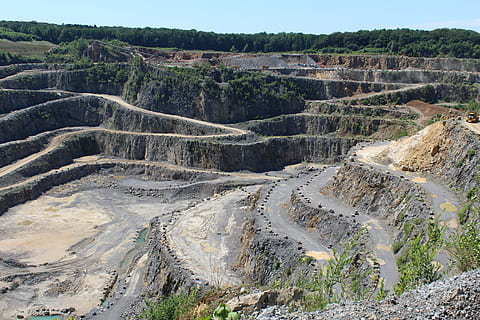 quarry, open pit mining, removal, open quarry, quarrying, dump HD wallpaper