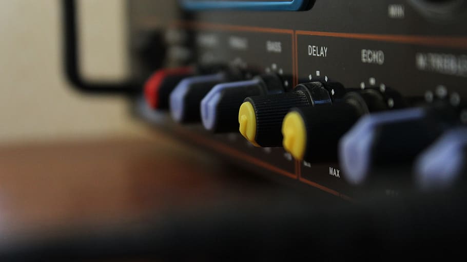amplifier, music, dial, electronics, technology, selective focus HD wallpaper