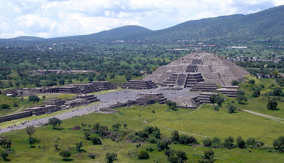 View of the Pyramid of the Moon in Teotihuacan, Mexico, photos