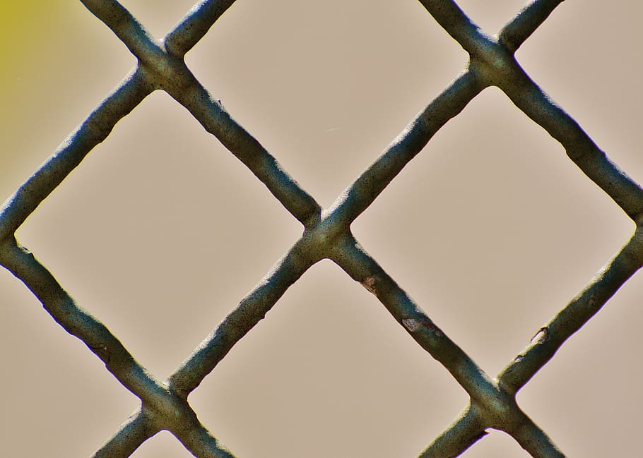 fence, iron, metal, grid, chainlink fence, close-up, no people HD wallpaper