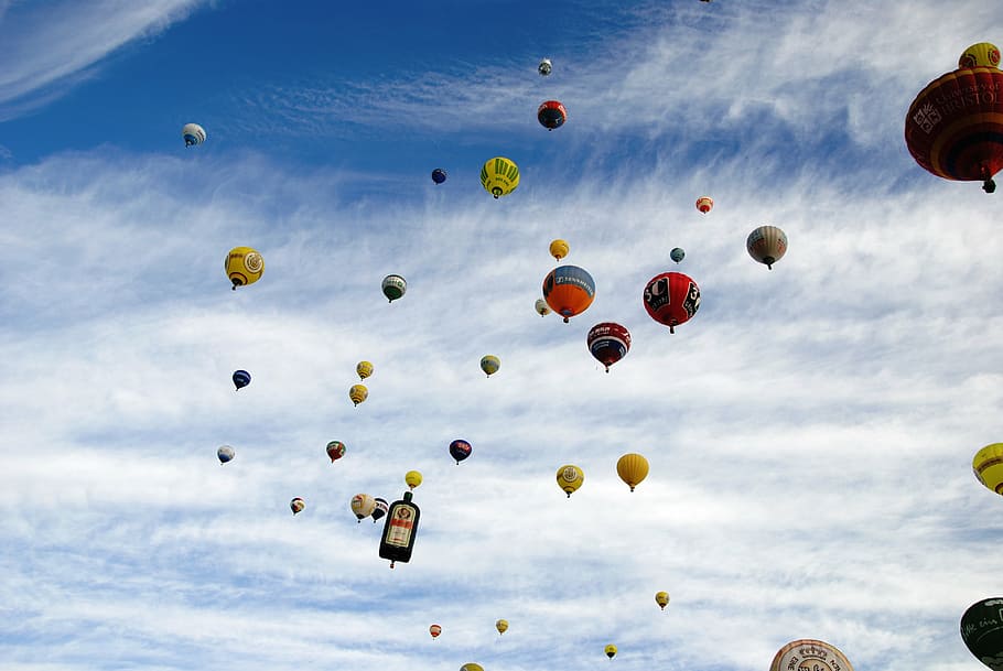 air balloon in sky, hot air balloon, hot air balloon ride, burner, HD wallpaper