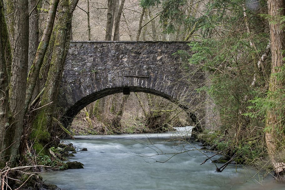 bridge, bach, river, landscape, nature, bridge brook, water