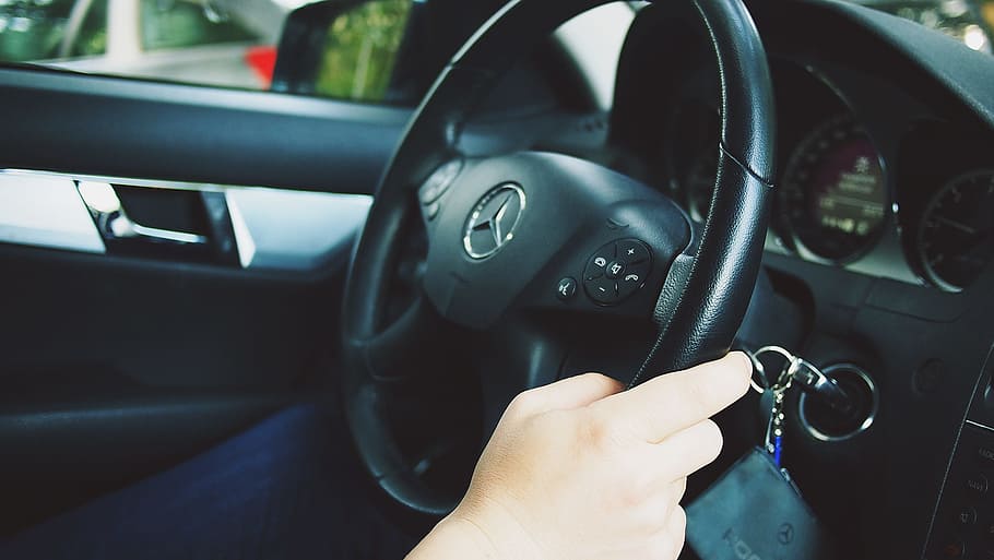 person driving Mercedes-Benz vehicle at daytime, car, auto HD wallpaper