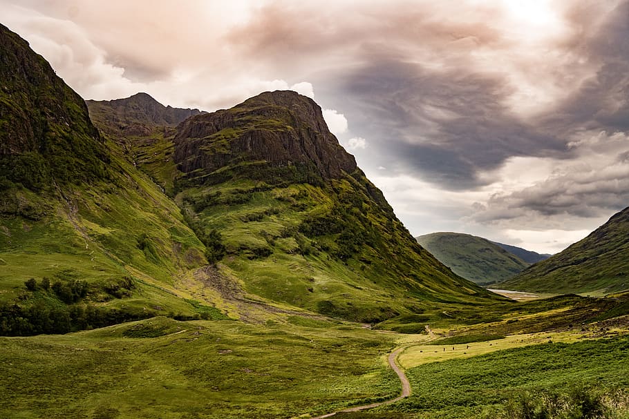 landscape photography of mountains, glencoe, scotland, nature, HD wallpaper