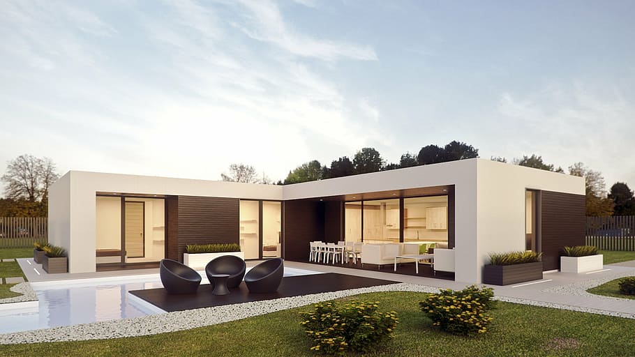 Exterior Design Of A Modern House In The City A 3d Rendering Background  Residential House Exterior Town House Background Image And Wallpaper for  Free Download