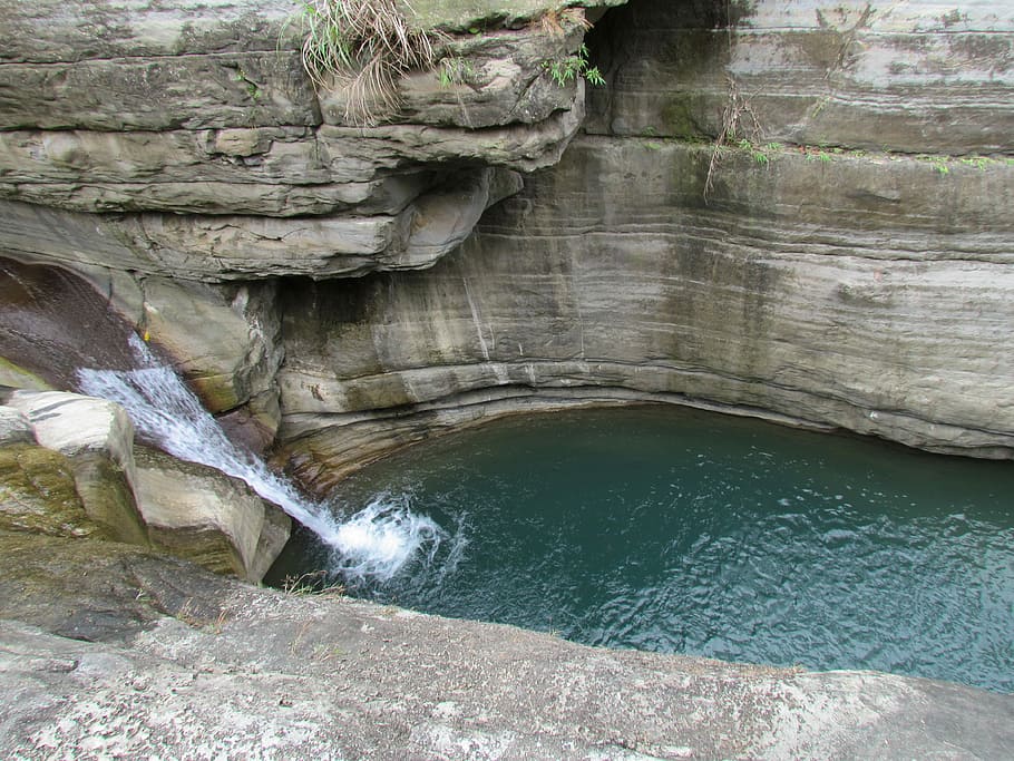 Canyon, Falls, Pool, nature, water, river, rock - Object, outdoors HD wallpaper