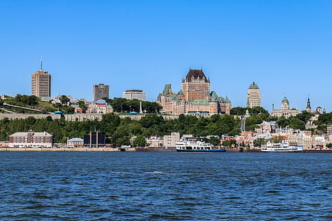 buildings beside body of water, quebec, canada, city, architecture HD wallpaper