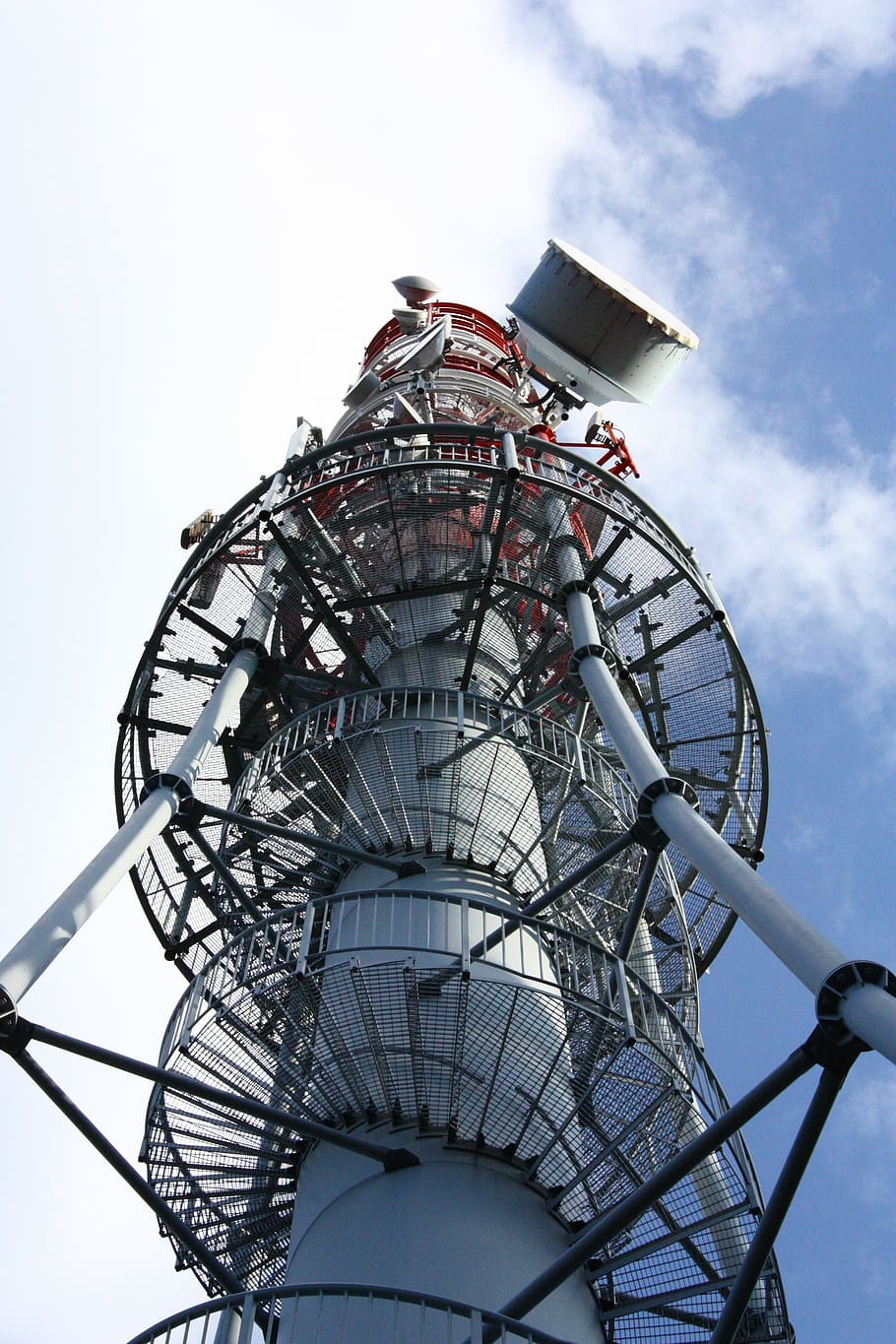 transmitter, communication, lookout, sky, low angle view, built structure HD wallpaper