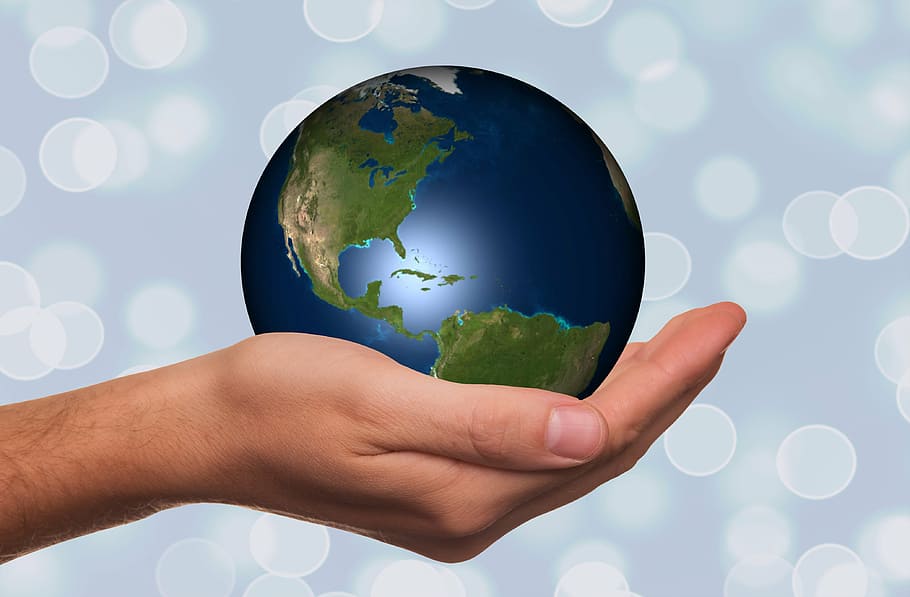 planet earth, hand, keep, globe, continents, usa, america, south america HD wallpaper