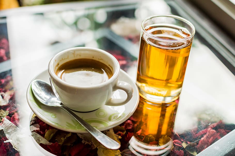 white ceramic teacup on saucer, coffee, drink, hot, background HD wallpaper