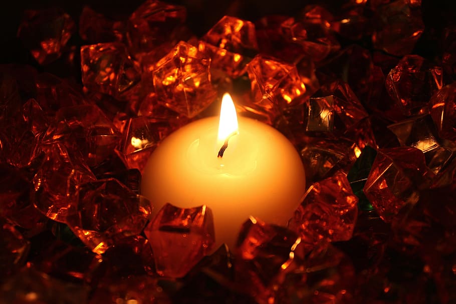 candle, the flame, mood, evening, the ceremony, light, fire HD wallpaper