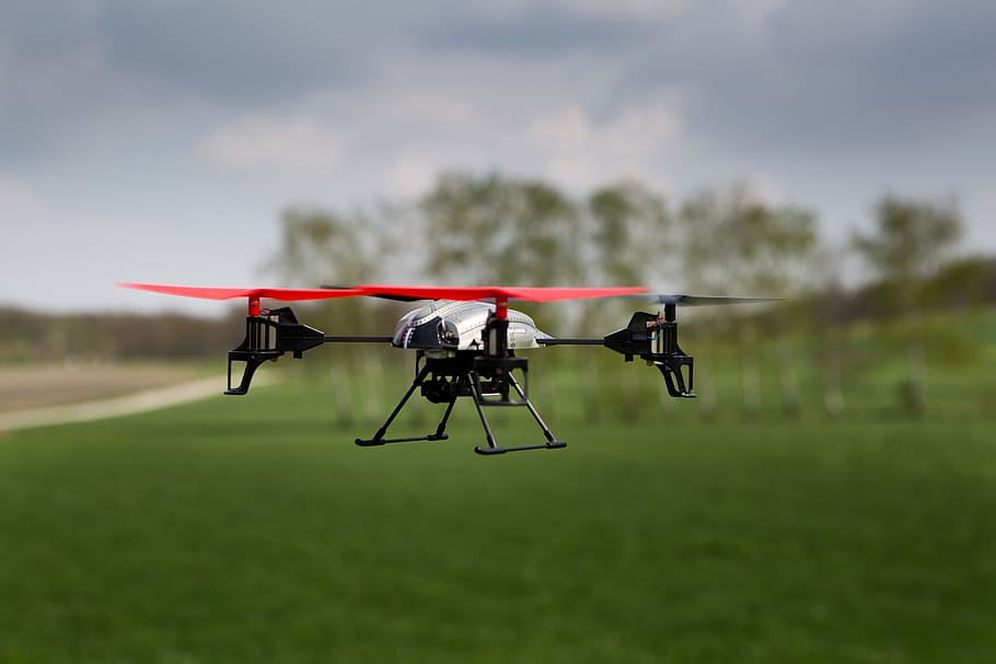 quadrocopter, float, toys, air vehicle, flying, mode of transportation HD wallpaper
