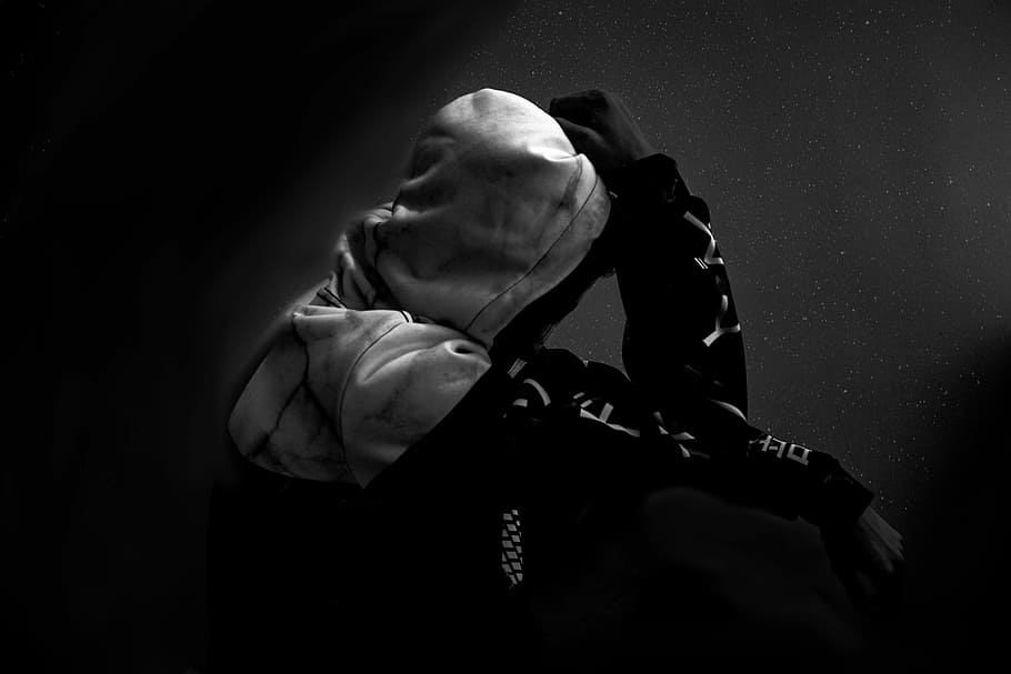 greyscale photo of person wearing hoodie, grayscale photography of person wearing hooded jacket HD wallpaper