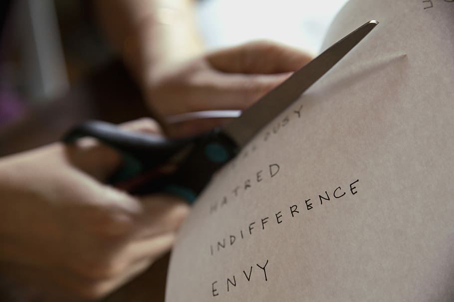 person cutting piece of paper, selective focus photography of person cutting a piece of paper HD wallpaper
