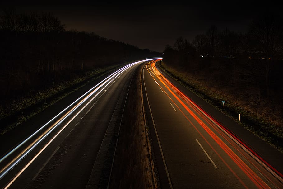 timelapse photography of cars passing through north and south, HD wallpaper