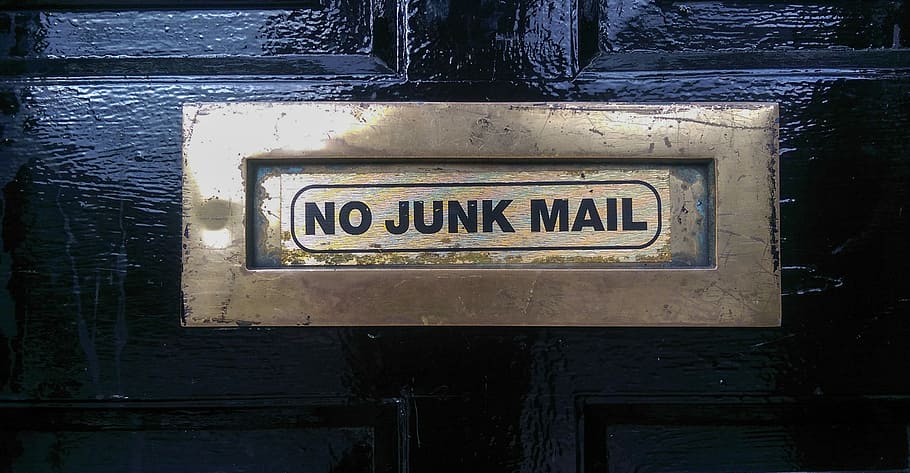 metal mail box with no junk mail sticker, spam, email, mailbox HD wallpaper