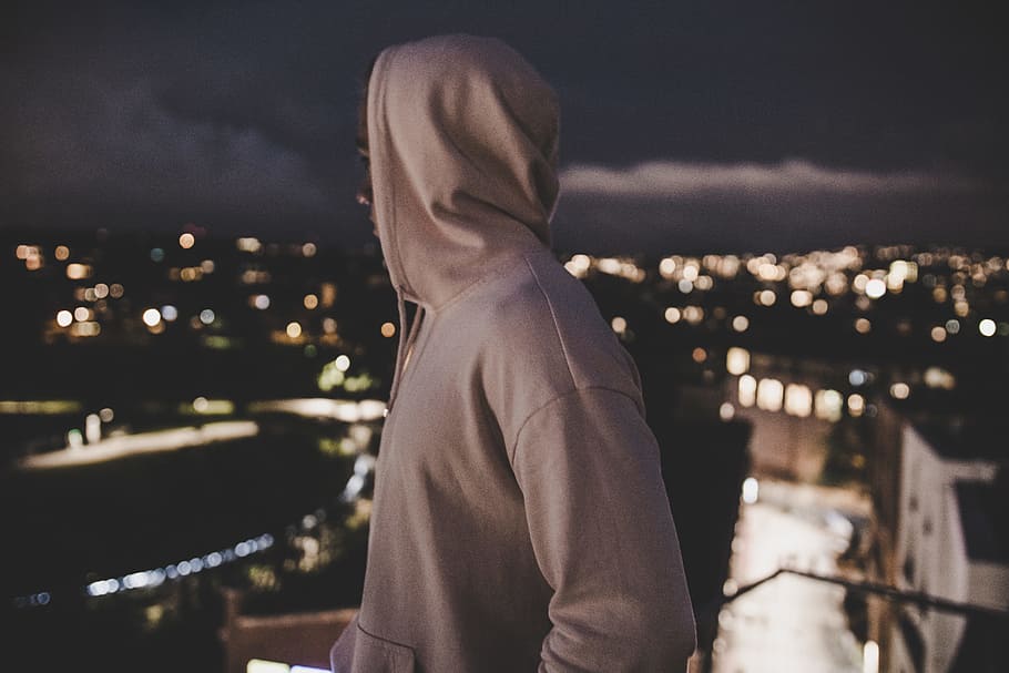 light, man, person, night, blur, boy, close-up, dark, evening