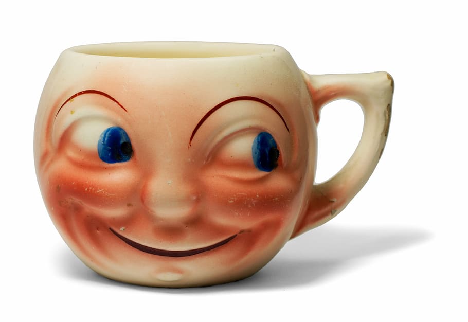 cup, white, funny, isolated, face, beverage, ceramics, cut out HD wallpaper