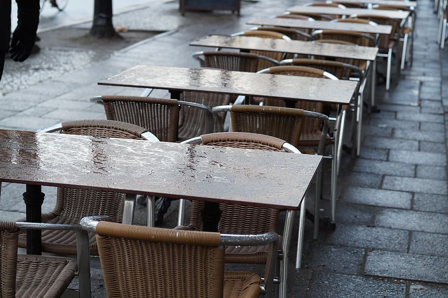Berlin, Table, Café, Sorrow, rain, chair, restaurant, cafe HD wallpaper