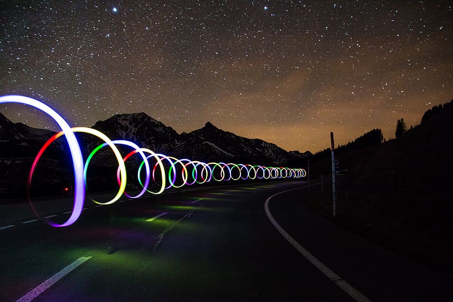 Hd Wallpaper Time Lapse Of Free Road With Spiral Lights Light Graffiti Slow Down Take It Easy Wallpaper Flare