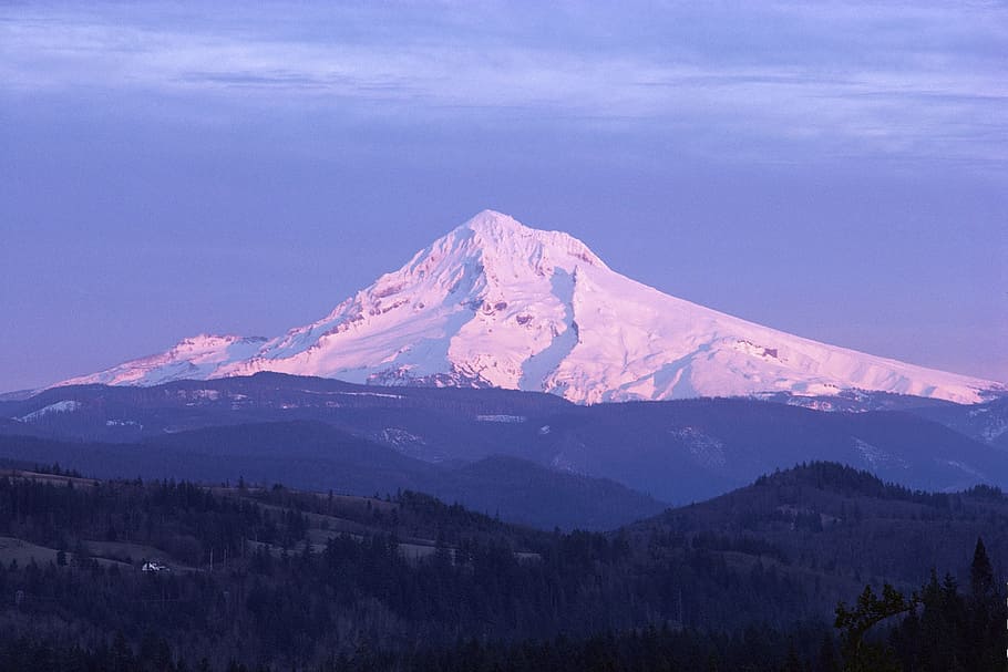 white mountain landscape photo, hood, oregon, scenery, mt hood HD wallpaper