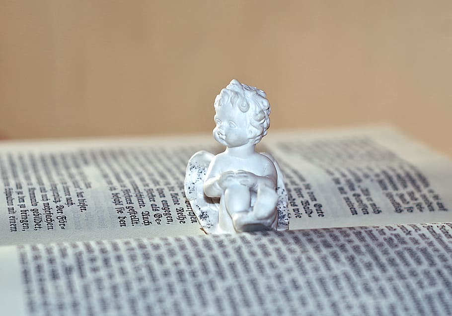 angel, love, reading, book, old text, neo-gothic, german, the figurine HD wallpaper