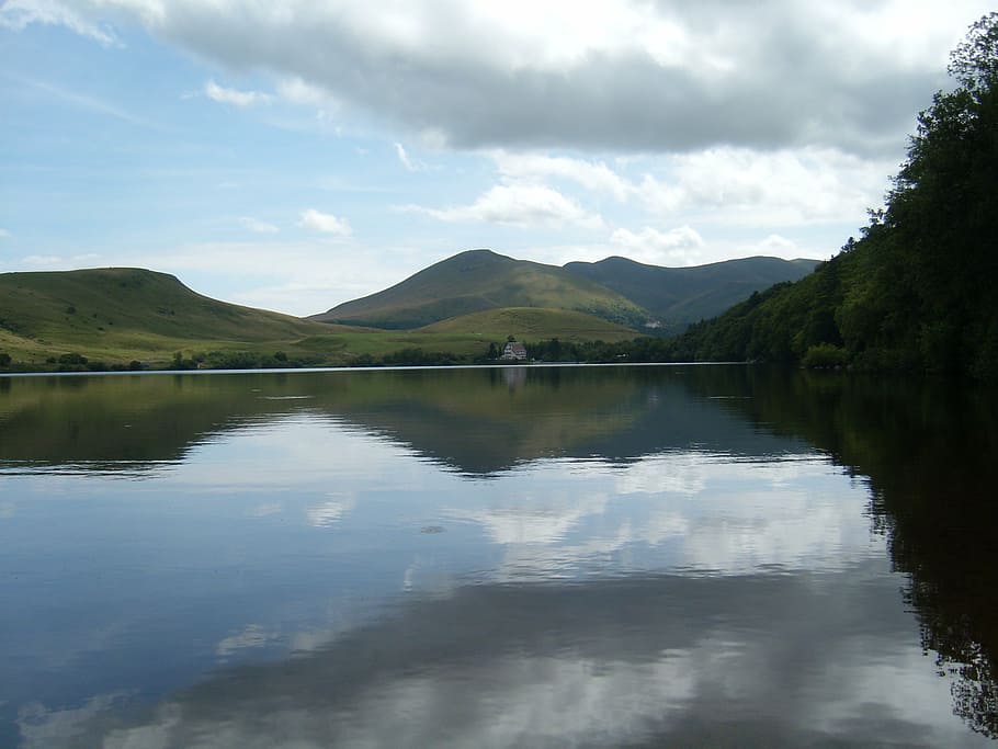 reflection, mountain lake, water, quiet, clouds, vote, scenics - nature HD wallpaper