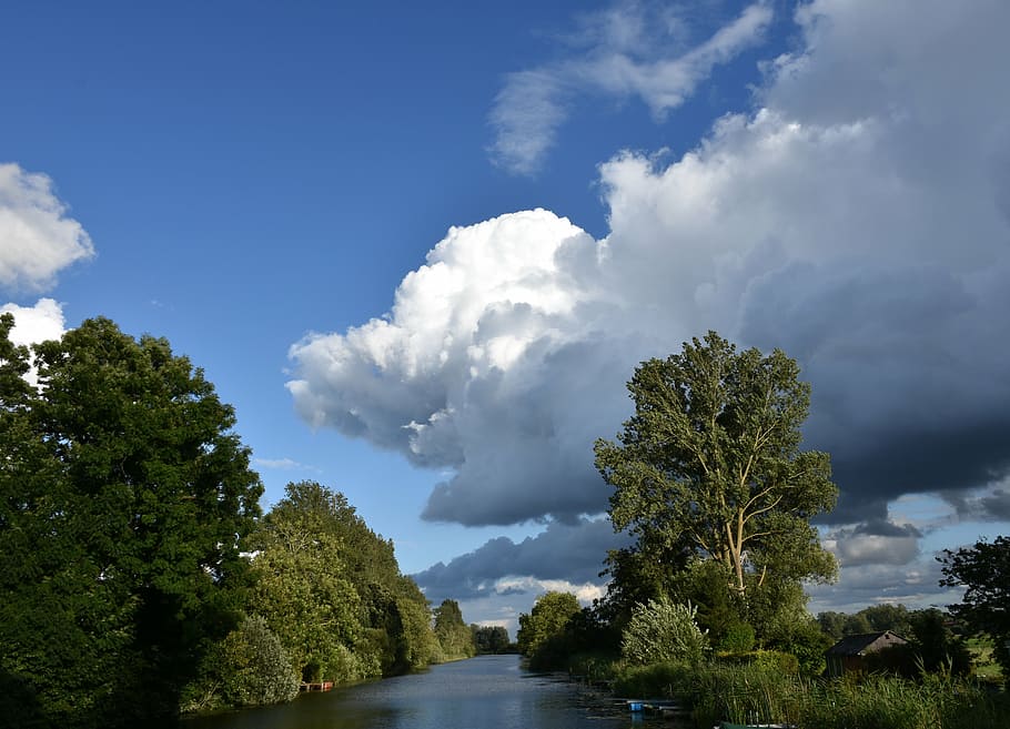 clouds, summer, landscape, mood, channel, cloudscape, nature HD wallpaper